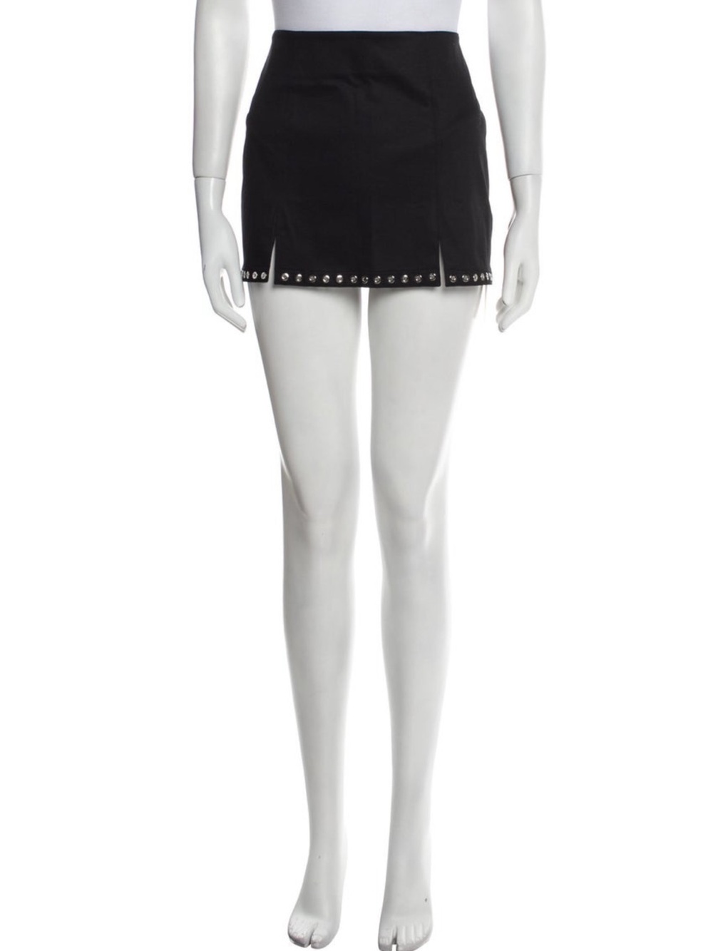 Ludovic de Saint Sernin Mini Skirt Black Large Silver